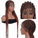 Full Lace Braided Wigs 38" Synthetic Hair Box Braids Wig with Baby Hair For Black Women