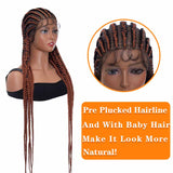 Full Lace Braided Wigs 38" Synthetic Hair Box Braids Wig with Baby Hair For Black Women