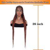 Full Lace Braided Wigs 38" Synthetic Hair Box Braids Wig with Baby Hair For Black Women