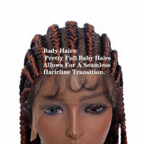 Full Lace Braided Wigs 38" Synthetic Hair Box Braids Wig with Baby Hair For Black Women