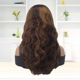 Honey Brown Body Wave 13X4 Frontal Human Hair Wigs HD Lace Wigs