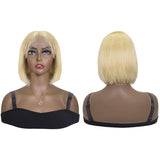 Blonde Bob Wigs Human Hair T Part Lace Wigs Half Machine Made Half Lace Wig