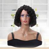 Human Hair Glueless Bob Wigs Water Wave Black