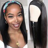 Human Hair Headband Wig Glueless Half Wig All Textures Black Brown Wigs