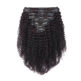 Clip in Human Hair Extensions Brazilian Kinky Curly African 3C 4A Light Brown 30#