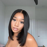 T Part Lace Wig Straight Bob Wigs Human Hair Middle Part For Black Women