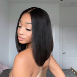 T Part Lace Wig Straight Bob Wigs Human Hair Middle Part For Black Women