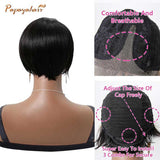 Human Hair Lace Front Pixie Wigs Side Part Short Bob Cut Wigs