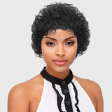 Short Pixie Cut Human Hair Wigs Curly Fluffy Black Pixie Wigs Glueless