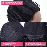 Human Hair Pixie Wigs Finger Wave Short Cut Wigs Jet Black 01