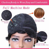 Pixie Cut Wigs with Bangs Short Bob Wig Brown Black Layered Human Hair