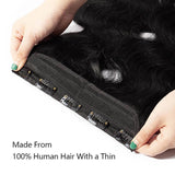 Clip In Hair Extensions Body Wave Human Hair Silk Seam One Piece