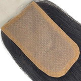 Lace Closure Machine Made 2x4 Middle Part Straight Human Hair False Scalp