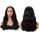 Body Wave U Part Wigs Human Hair Natural Black Glueless Wig For Black Women