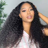 Kinky Curly Headband Wigs Human Hair Half Wigs for Black Women