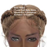 Lace Front Braiding Cornrow Braids Wig with Baby Hair African Black Women