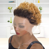 Pixie Wigs Italian Curly Lace Front Bob Short Cut Wig Stylish Human Hair