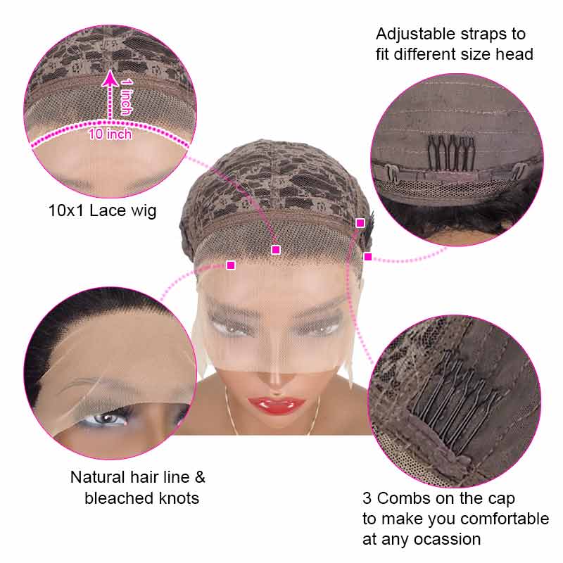 Short Human Hair Pixie Curly Lace Front Wigs for Women Pre-Plucked Hand-Tied Hairline