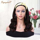Papayahair Body Wave Headband Wigs Brown Color Machine Made Wig For Women