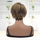 Pixie Cut Wigs Human Hair Lace Front T Part Wig Straight 4/27 Human Hair