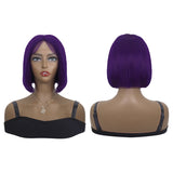 Affordble Short Purple Bob Cut Wig T Part Lace Front Wigs Human Hair Wigs