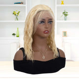 Short Bob Wigs Wavy Human Hair for Black Women 13x4 HD Glueless Blonde Wig