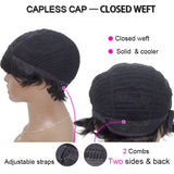 New Year 60% OFF Human Hair Short Pixie Wigs with Side Bangs