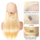 Glueless 13x4 Invisible Transparent HD Straight Lace Front Wig Blonde Hair For Black Women