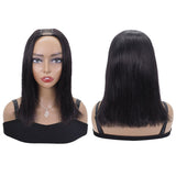 U Part Wigs Human Hair Glueless Short Bob Straight Afrian Wig Natural Looking