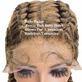 Synthetic Lace Front Wigs Black Mixed Medium Brown Box Braided Twisted Wigs