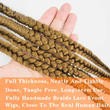 Synthetic Lace Front Wigs Black Mixed Medium Brown Box Braided Twisted Wigs
