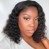 Bob Wavy Wigs Human Hair HD Swiss Lace Front Wigs with Baby Hair