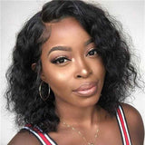 Bob Wavy Wigs Human Hair HD Swiss Lace Front Wigs with Baby Hair