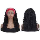 Headband Wigs Human Hair Wet and Wavy Half Wig for African American
