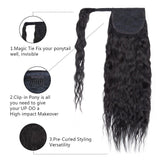 Long Wavy Wrap Around Clip In Ponytail Human Hair Extension Hairpiece for Women