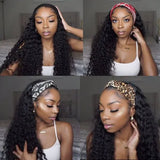 Affordable Headband Wigs Human Hair Deep Wave Glueless None Lace Front Wigs