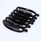 Black Banana Clip 5-pack Retro Hair Clip, Ponytail Holder, Cincher Comb